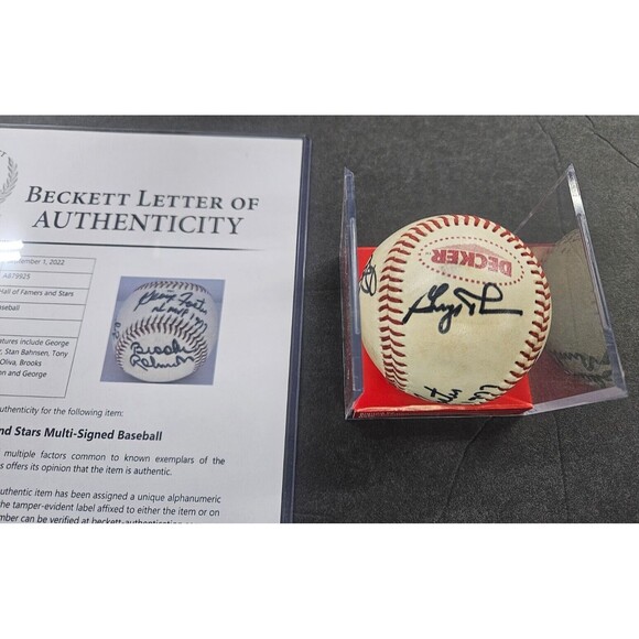 George Foster, Tony Oliva, Brooks Robinson, George Thomas -Signed Baseball - BAS - Picture 4 of 10